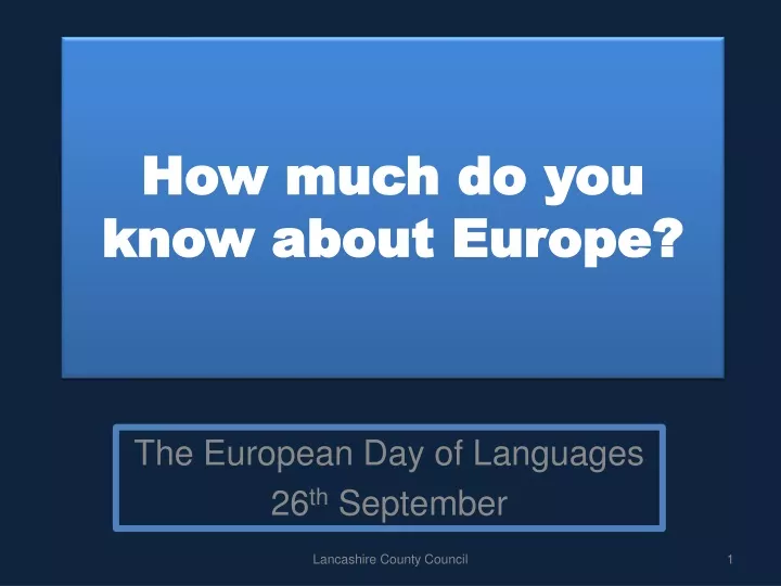 how much do you know about europe
