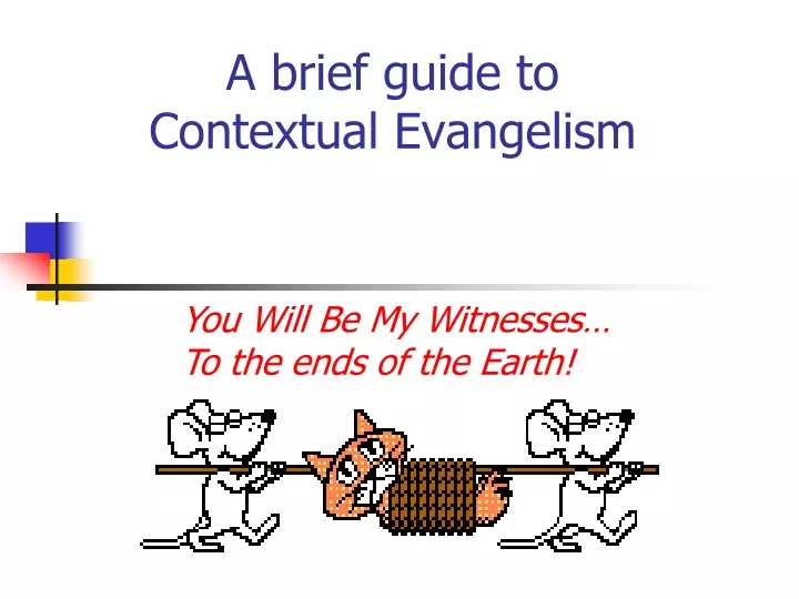 a brief guide to contextual evangelism