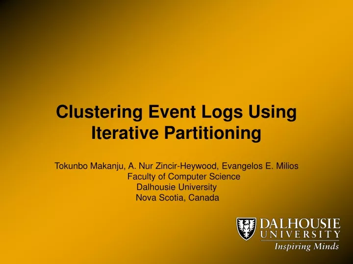 clustering event logs using iterative partitioning
