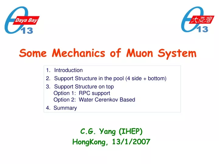 some mechanics of muon system