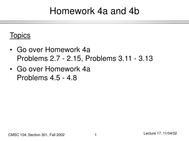 homework 4a and 4b