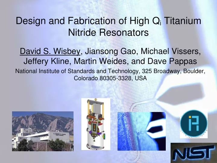 design and fabrication of high q i titanium nitride resonators