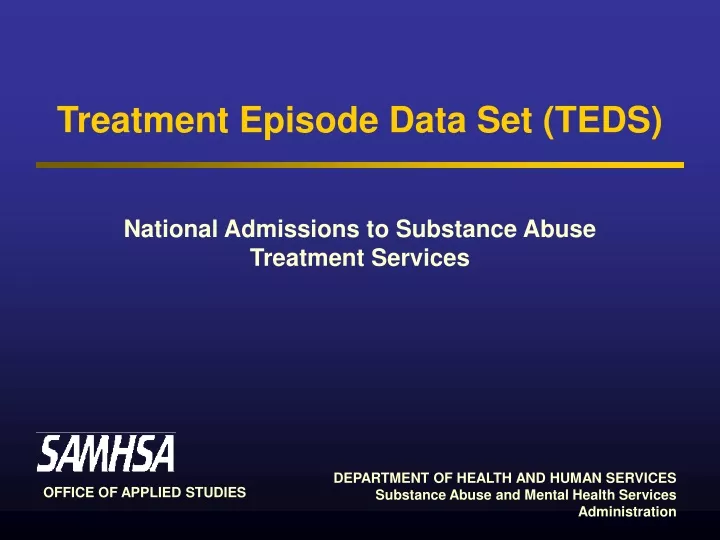 treatment episode data set teds