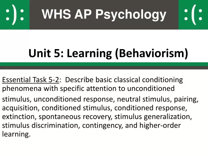 unit 5 learning behaviorism