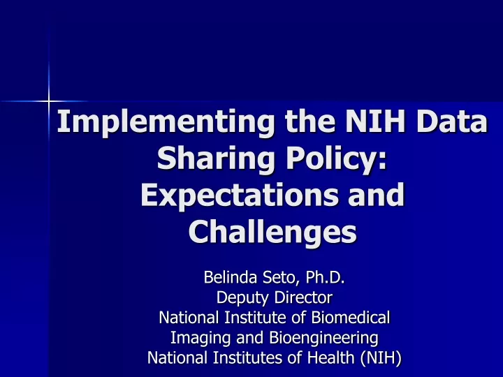implementing the nih data sharing policy