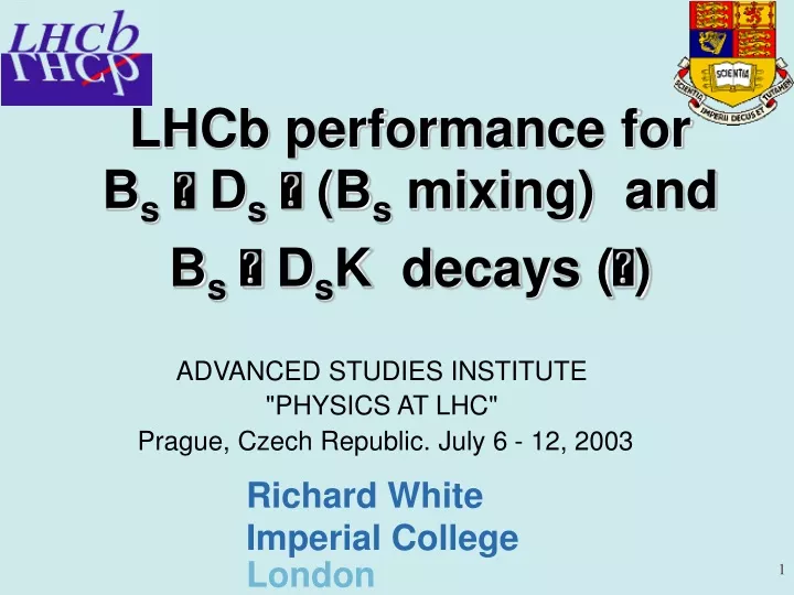 lhcb performance for b s d s b s mixing and b s d s k decays