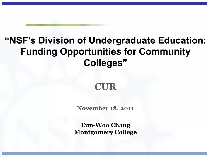 nsf s division of undergraduate education funding