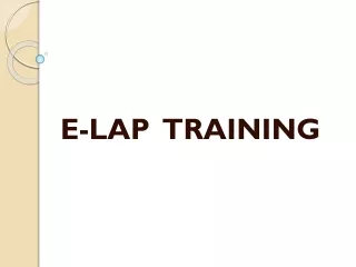 E-LAP  TRAINING