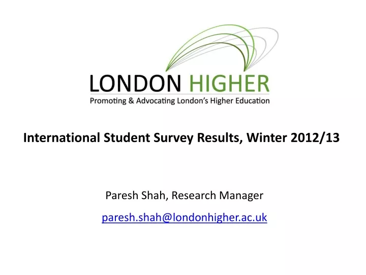 international student survey results winter 2012