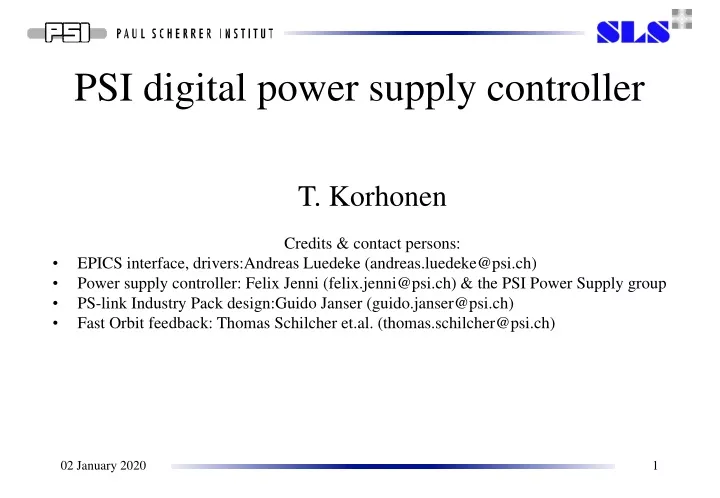 psi digital power supply controller