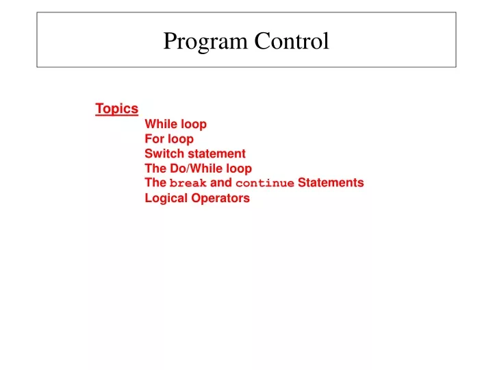 program control