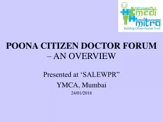 POONA CITIZEN DOCTOR FORUM – AN OVERVIEW