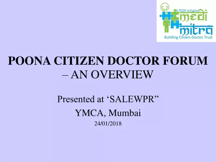 poona citizen doctor forum an overview