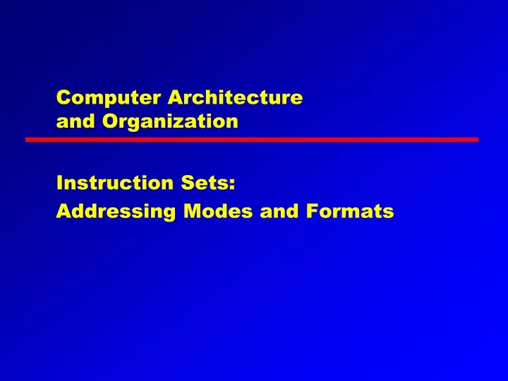 computer architecture and organization