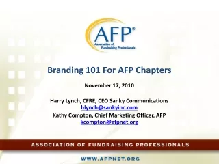 Branding 101 For AFP Chapters