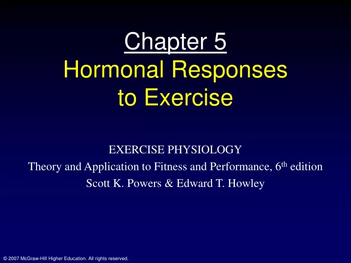 chapter 5 hormonal responses to exercise