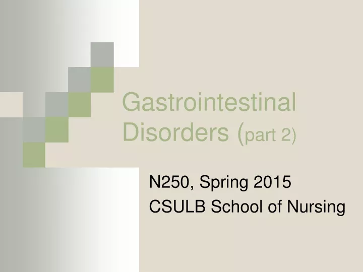 gastrointestinal disorders part 2