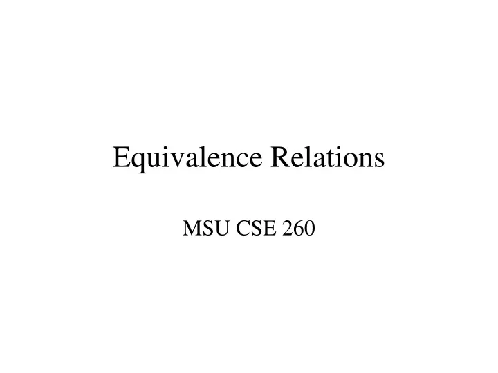 equivalence relations