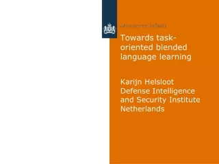 Towards task-oriented blended language learning