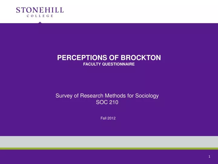 perceptions of brockton faculty questionnaire