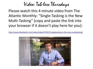 Video: Tab-less Thursdays