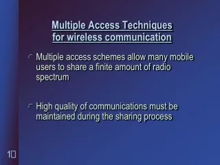 Multiple Access Techniques  for wireless communication