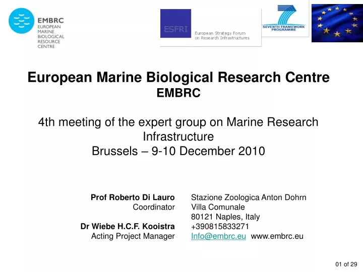 european marine biological research centre embrc