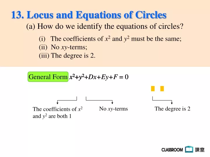 13 locus and equations of circles