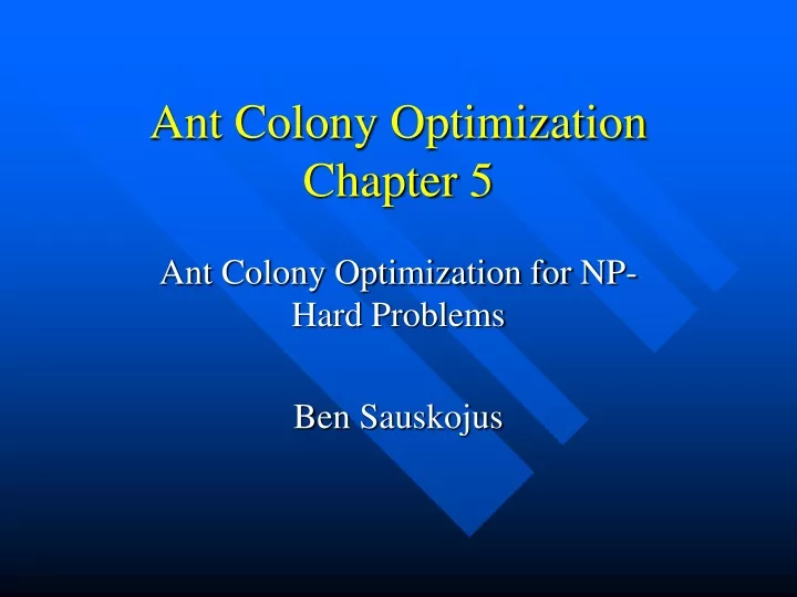 ant colony optimization chapter 5
