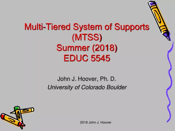 multi tiered system of supports mtss summer 2018 educ 5545