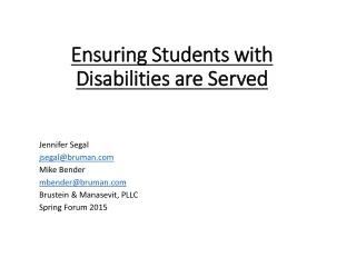 Ensuring Students with Disabilities are Served