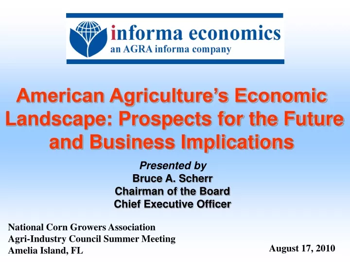 american agriculture s economic landscape