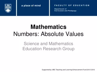 Mathematics Numbers: Absolute Values