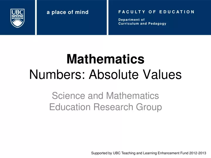 mathematics numbers absolute values