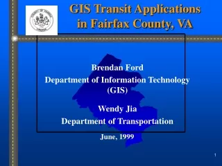 GIS Transit Applications  in Fairfax County, VA
