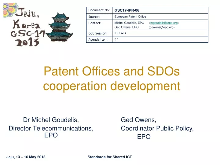 patent offices and sdos cooperation development