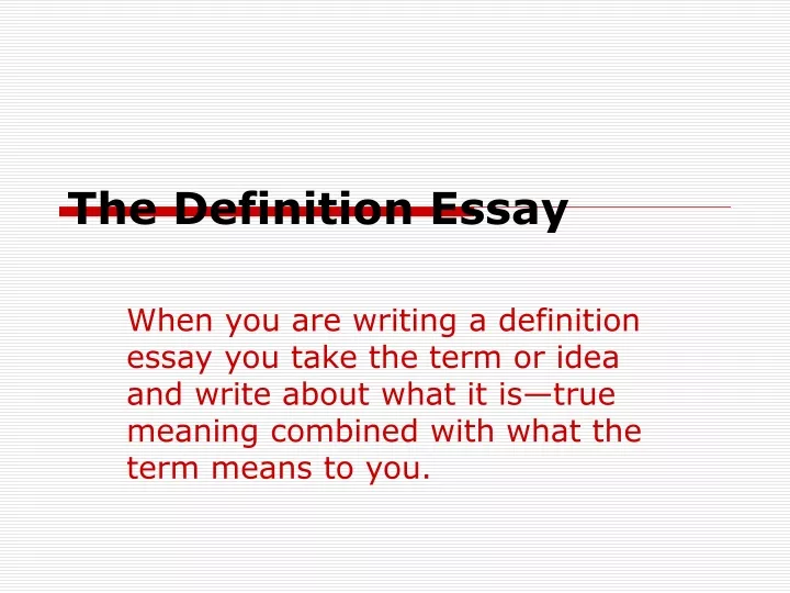 the definition essay