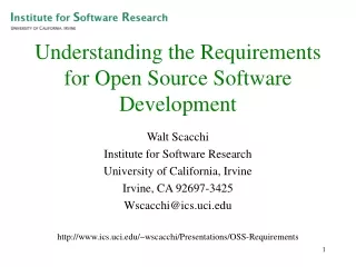Understanding the Requirements for Open Source Software Development