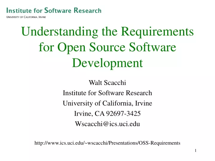 understanding the requirements for open source software development