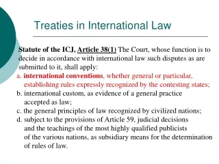 Treaties in International Law