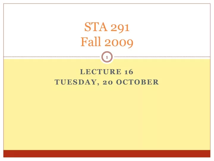 sta 291 fall 2009