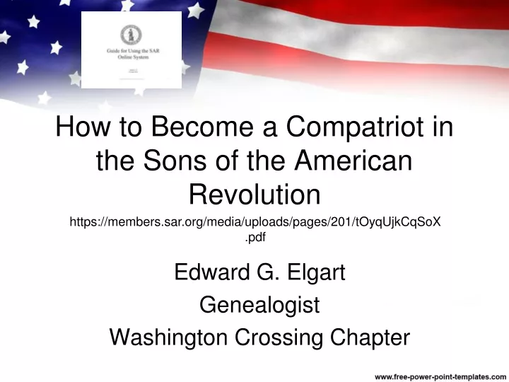 how to become a compatriot in the sons of the american revolution