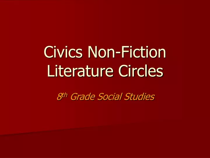 civics non fiction literature circles