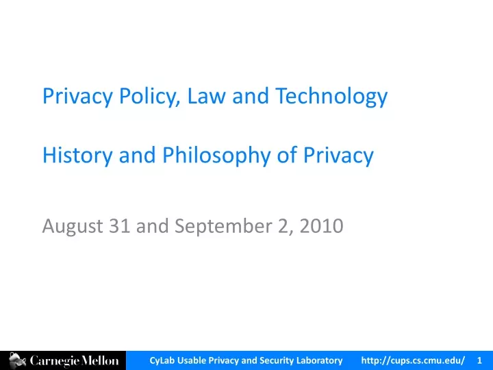 privacy policy law and technology history and philosophy of privacy
