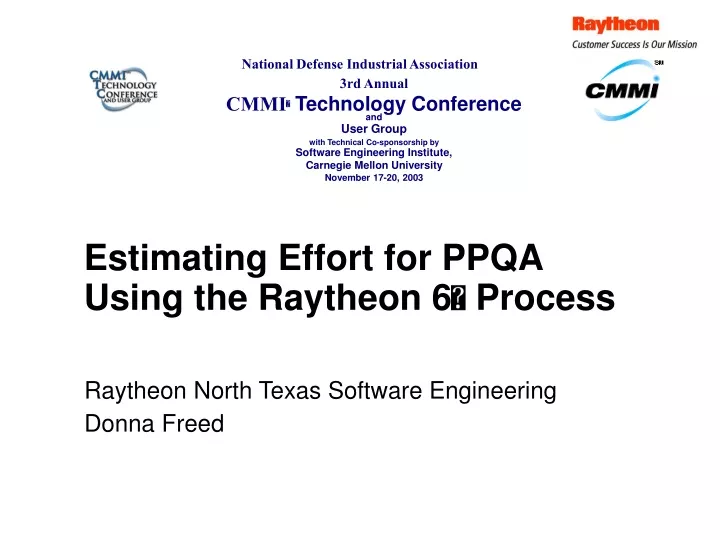 estimating effort for ppqa using the raytheon 6 process