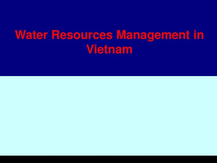 water resources management in vietnam