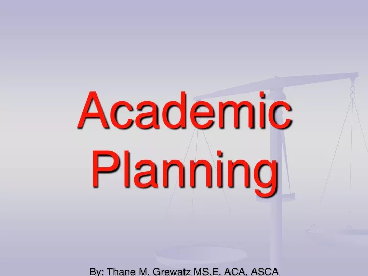 academic planning