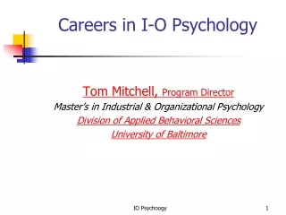 Careers in I-O Psychology