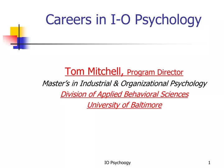 careers in i o psychology