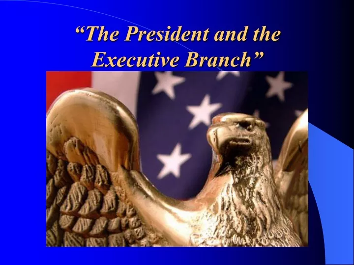 the president and the executive branch